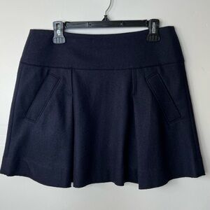 Vince Wool Navy Pleated with Pockets Mini Skirt, 8